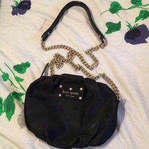 Kate Spade black crossbody mini bag gold chain